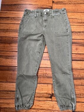 PAIGE Olive Green Utility Jogger Mayslie Jeans - Women's